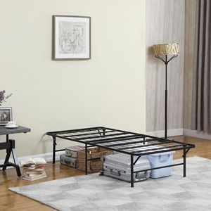 Letto matrimoniale in metallo nero con piattaforma - Product Image 1