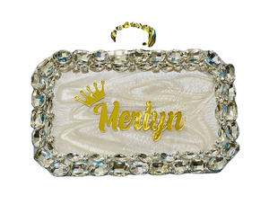 กระเป๋าถือเรซินอีพ็อกซี่ กระเป๋าคลัทช์เรซินธีมเทวดา สไตล์โบราณสําหรับตกแต่งงานแต่งงานและของขวัญ - Product Image 1