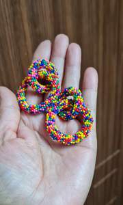 Boucles d'oreilles pendantes Jstar multicolores faites à la main pour femmes, perles de verre écologiques, couleurs personnalisables, style tendance, mariages HF - Product Image 4