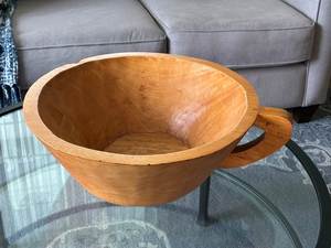 Bol en bois naturel fait main avec poignée, bol de service pour soupe, salade, collations, bol en bois avec poignée, bol de service en bois naturel - Product Image 6