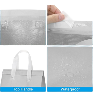 Bolsas de tela no tejida para entrega de alimentos con logo personalizado impreso - Product Image 6