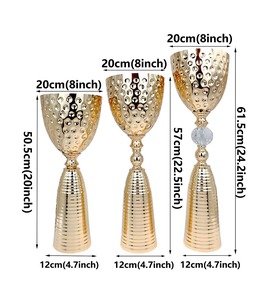 Glam gold metal <b>vase</b> set Handmade brass tabletop decor Wedding centerpiece Assured quality brass <b>vase</b> - Product Image 5