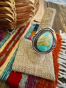 Handcrafted Turquoise <b>Adjustable</b> <b>Ring</b> Sterling Silver Southwestern Boho Statement Jewelry Artisan Gemstone Gift for Her - Product Image 5