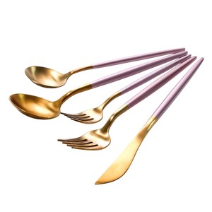 Juego de Cubiertos de Acero Inoxidable de Alta Calidad Directo de Fábrica, Color Oro Rosa, Estilo Portugués Moderno y Lujoso, para Bodas y Fiestas - Product Image 1