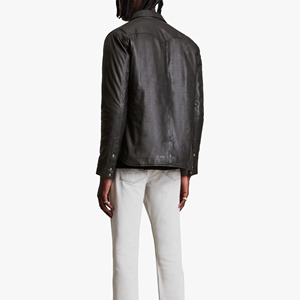 Chemise en cuir véritable pour homme, manches courtes et longues, collection hiver 2026, qualité supérieure, vente chaude - Product Image 1