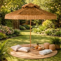 Parasol en paille de raphia pliable, écologique, pour extérieur, hôtel, piscine, jardin, plage tropicale, patio, réglable, décoration intérieure
