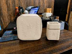 Most Popular Wooden Leather Cream <b>Ceramic</b> Incense Burner with Floral Pattern Aromatherapy <b>Diffuser</b> All Season Use - Product Image 1