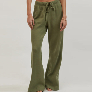 Pantalon évasé pour femme, taille mi-haute, tissu extensible, style décontracté streetwear, pour l'hiver et le quotidien, pantalon tendance - Product Image 6