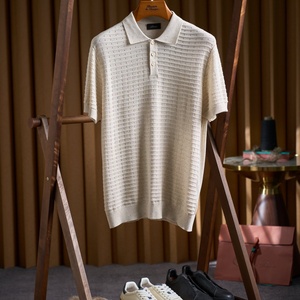 เสื้อโปโลผู้ชาย แขนสั้น ผ้าฝ้ายถัก สีพื้น ระบายอากาศได้ดี สไตล์ลำลอง - Product Image 1