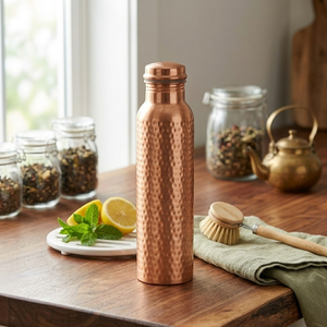Botella de Agua de Cobre Puro Martillado, Beneficios Ayurvédicos para la Salud, Botella Deportiva Metálica a Prueba de Fugas, Botella de Yoga Ayurvédica a Prueba de Fugas - Product Image 2