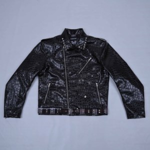 Veste en cuir d'hiver pour homme de qualité supérieure, logo personnalisé, imperméable, respirante, coupe-vent, en cuir de vache, style moto et motard, doublure en polaire - Product Image 2