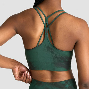 Sujetador deportivo de espalda cruzada para mujer, sublimado, al por mayor, de bajo precio, ligero, de alta elasticidad, sin costuras, de spandex y nailon. - Product Image 5