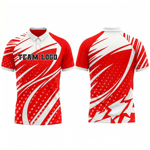 เสื้อโปโลผู้ชายสไตล์สปอร์ต โลโก้สั่งทำได้ แขนสั้น ดีไซน์ลายเรขาคณิตแบบ Color Block แห้งเร็ว ผลิตจากผ้าถักโพลีเอสเตอร์ 100% - Product Image 4
