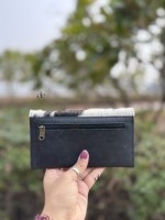 Dompet Kulit Sapi Motif Barat Warna Hitam, Dompet Kulit Berbulu, Hadiah untuk Wanita, Terlaris
