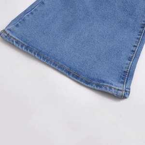 Jean droit en denim brut à lisière, 100 % coton, taille mi-haute, léger, personnalisé en usine pour homme - Product Image 4