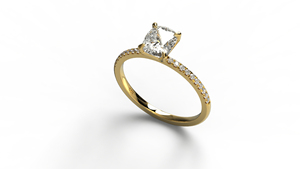 แหวนหมั้นเพชรทรงรีเคลือบทอง 18K 14K หรูหรา ประดับเพชรทรงกลมเจียระไนแบบเหลี่ยมเพชรพลอยจากห้องปฏิบัติการ - Product Image 2