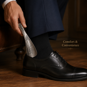 Cuchara para Zapatos de Metal Hecha a Mano con Diseño Grabado, Asistente para Calzarse Zapatos de Mango Largo Premium, Accesorio Duradero de Lujo para el Cuidado del Calzado, Regalo - Product Image 2