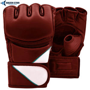 Gants de MMA pour adultes en cuir avec sangle de poignet à boucle et fermeture réglable pour l'entraînement de boxe - Product Image 4