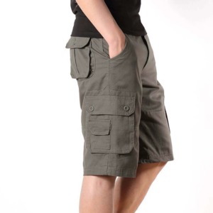 Shorts cargo pour hommes avec logo personnalisé, solides, légers, écologiques, à séchage rapide, en toile, multi-poches, pour le sport, OEM - Product Image 4