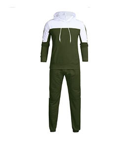 Ensemble de survêtement unisexe à blocs de couleur, manches longues, à capuche, décontracté, pour l'automne, en polyester et coton respirant - Product Image 2