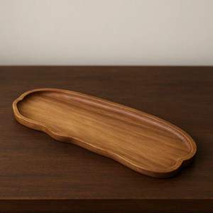 Bandeja de Servicio Decorativa Multifuncional de Madera Natural con Diseño Art Deco, Ideal para Bodas, Superventas - Product Image 1