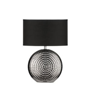 Lampe de table noire martelée style ferme moderne avec abat-jour couleur avoine, base de style traditionnel, au meilleur prix - Product Image 6