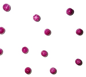 Perle de rubis étoilé rouge 10x10 mm 12 carats, perle opaque polie créée en laboratoire avec effet étoile à 6 branches pour la fabrication de bijoux - Product Image 6