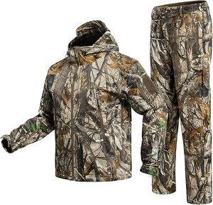 Ensemble veste et pantalon de chasse camouflage pour homme, vêtements d'extérieur imperméables en softshell, vêtements d'automne - Product Image 1