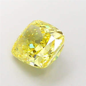 Diamante cultivado en laboratorio, certificado, de color amarillo intenso, corte cojín, gema suelta, brillo radiante, elegante, joyería fina de lujo, brillo CVD. - Product Image 2