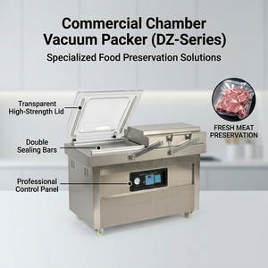 Machine d'emballage sous vide automatique à double chambre Lerford, haute vitesse, pour légumes, bonbons et emballages en sachet, en bois – Meilleures ventes - Product Image 1