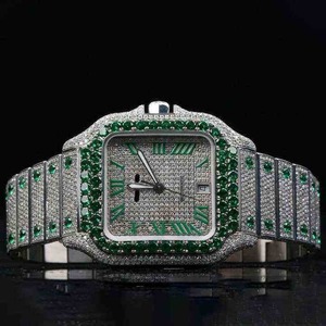 Montre de luxe au design diamanté, mouvement mécanique automatique avec bracelet en acier inoxydable, idéale pour le bureau, disponible pour les commandes en gros - Product Image 5