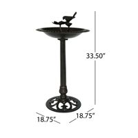 Bain d'oiseaux d'extérieur en aluminium et en fer pour arrière-cour