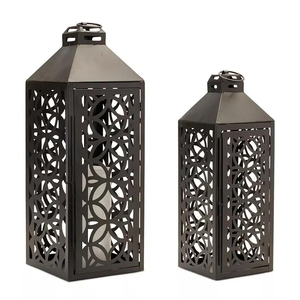 New Trending 2026 Selling Metal & Glass <b>Lantern</b> With Matt <b>Black</b> Finish Metal Candle <b>Lanterns</b> for Outdoor with Gold Finish Handle - Product Image 5