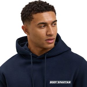 Sweat à capuche décontracté en molleton bleu marine pour homme, à manches longues, idéal pour l'hiver, la gym et les activités sportives - Product Image 1