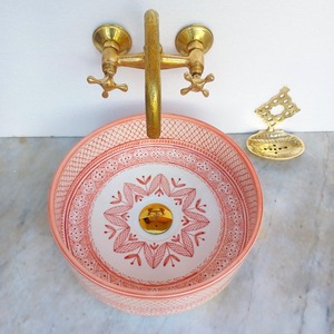 Lavabo de salle de bain de luxe en nacre blanche de qualité supérieure, écologique, 26 cm, forme personnalisable, pour projets de rénovation hôtelière - Product Image 4