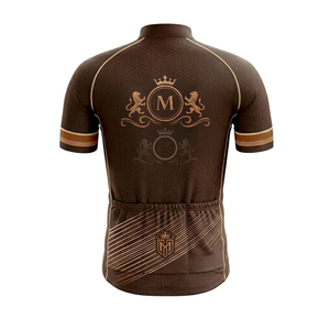Conjunto de Jersey de Ciclismo para Hombre, Color Marrón con Logotipo Dorado, Transpirable, de Poliéster, para Bicicleta de Carretera, Diseño Personalizado para Adultos - Product Image 4
