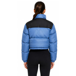 Custom Women Cropped Puffer <b>Jacket</b> With Modern <b>Quilted</b> <b>Pattern</b> Insulated Fabric For Cold Weather Streetwear And Daily Use - Product Image 5