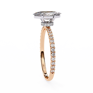 Anillo de Oro Sólido de 10K, 14K, 18K con Diamante Cultivado en Laboratorio de Corte Marquesa de 1 Quilate, Anillos de Compromiso, Boda y Aniversario - Product Image 3