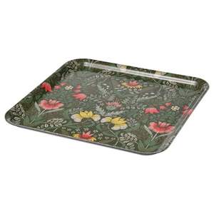Plateau de service rectangulaire en émail floral rétro - Plateau décoratif en métal pour table basse - Plateau de rangement durable de qualité alimentaire pour la cuisine - Product Image 3