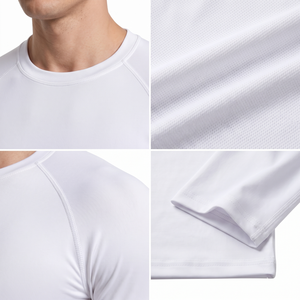 Camiseta de compresión de manga larga para hombre al por mayor, OEM personalizada, en blanco, protección UV, licra, ropa deportiva para surf y BJJ, estampada - Product Image 4