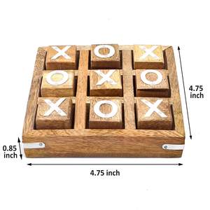 เกมติ๊กแท็กโทไม้ทำมือแบบคลาสสิก เกมกระดานครอบครัว - Product Image 4