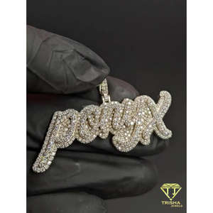 Colgante Personalizado con Letra TA, Estilo Iced Out, Dos Tonos, Inicial, Joyería Hip Hop, Regalo de Aniversario o Cumpleaños - Product Image 2