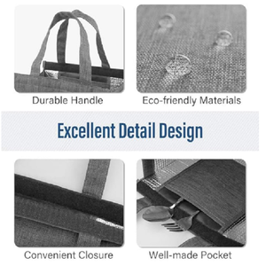 Sac isotherme professionnel pour le déjeuner, sac de rangement thermique pour aliments avec plusieurs poches pour le bureau, l'école, les activités de plein air et le camping - Product Image 6