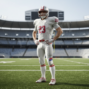 Breathable Mesh American Football Uniform <b>Set</b> White Red Blue Youth Adult Team Jerseys Pants Helmet Practice Game Wear Full Kits - Product Image 3
