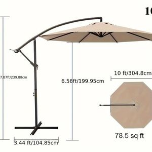 Ombrello Offset esterno da giardino impermeabile resistente allo sbiadimento in tessuto riciclato baldacchino con inclinazione infinita a sbalzo Design per tutti - Product Image 2