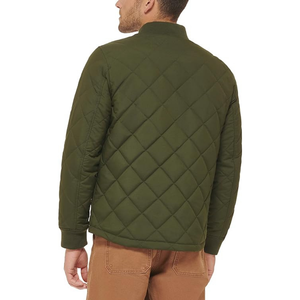 Low MOQ <b>Cheap</b> Price <b>Winter</b> Heavyweight Canvas Stand Collar Bomber <b>Jackets</b> Custom Logo Design Front Ribbed Hem for Men - Product Image 3