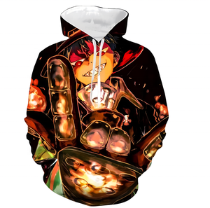 Sweat-shirt à capuche zippé pour homme, rayé marron et bleu, décontracté, imprimé par sublimation, coupe classique, pour l'automne - Product Image 6