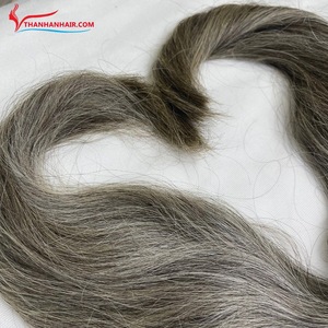 2025 mechones de cabello humano de gran oferta, gris claro Natural, recto, doble trama, proveedor de cabello virgen a precio mayorista, sin enredos - Product Image 2