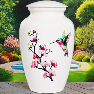 Adult Cremation Urn Human Ashes 220 Cubic Inches Custom Print Handmade Traditional Modern Style Metal Matte Tabletop <b>Vase</b> OEM - Product Image 3