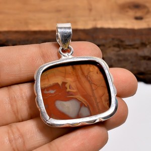 Colgante de Jaspe Noreena Natural, Estilo Vintage, Hecho a Mano, Plata de Ley 925, Joyería Bohemia, Regalo - Product Image 3